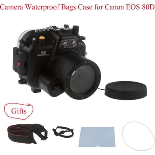 Meikon 40M/130ft Underwater Camera Housing Case for Canon EOS 80D,Camera Waterproof Bags Case for Canon EOS 80D Camera