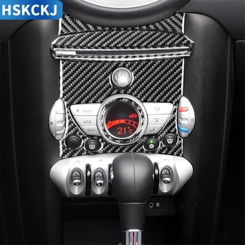For BMW Mini Cooper Hardtop R56 Clubman R55 Convertible R57 Carbon Fiber Sticker Car Air Conditioner Trim Multimedia Accessories