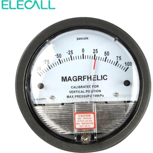 ELECALL New -100~100PA TE2000 Micro Differential Pressure Gauge High Precision 1/8 "NPT Air Pressure Meter Barometer