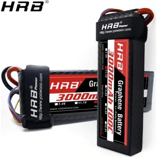HRB Graphene 2S 7.4V 3000mah Lipo Battery 3S 11.1V 4S 14.8V 5S 18.5V 6S 22.2V 100C XT90 XT60 Deans T EC5 RC Car Airplanes Parts