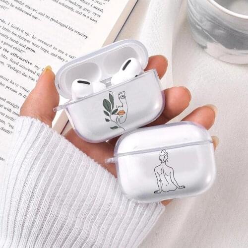 Artistic Abstract Clear Headphone Case For Apple Airpods 3 Shockproof Soft Silicone Protection Air Pods Pro Earphone Box Cover