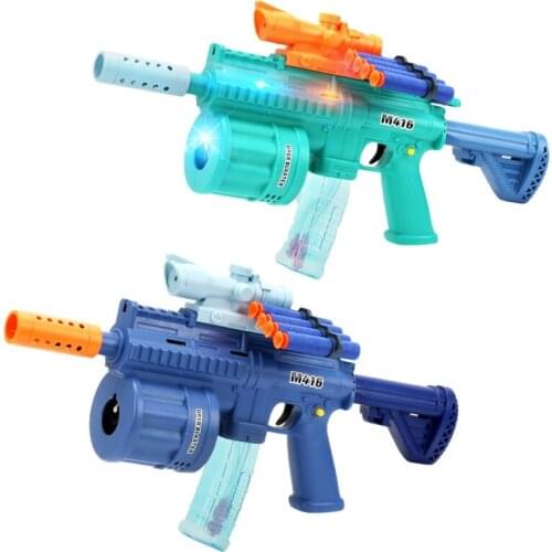 3-in-1 Toy Guns Bubble Maker Toy Realistic Foam Blaster Battle Game Air Powered w/t Soft EVA Bullet Summer Gift for Boys