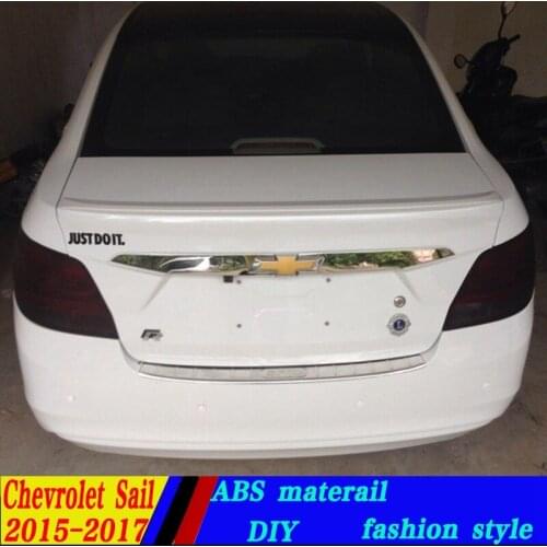Use for chevrolet sail spoiler 2015-2017 sail spoiler ABS Material Car Rear Wing Primer Color Rear Spoiler for cheveoler sail