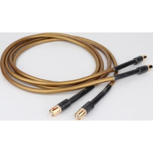 1 Pair Hifi RCA Jack Cable High Quality OFC Pure Copper Plated Silver 2RCA to2 RCA Audio Cable Line Wire