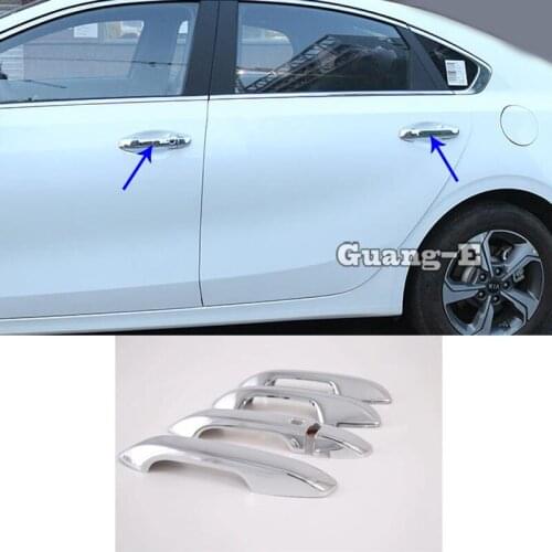 Car Styling Cover Detector Stick Frame Lamp Trim ABS Chrome Car Door Armrest Handle 5pcs For Kia K3 Forte Cerato 2019 2020