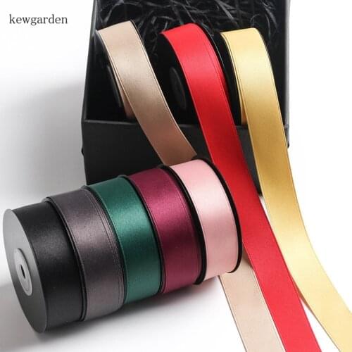 Kewgarden Polyester Cotton Ribbons 1" 1.5" 10mm 25mm 38mm Handmade Tape DIY Hairbow Corsage Accessories Sewing Packing 20 Yards