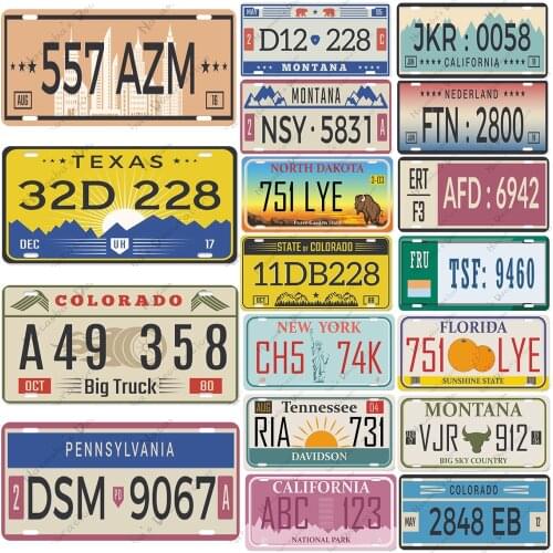 Metal Wall Signs Poster Car Plate Licenses Metal Plate Decorative Plate Metal Plaque Club Home Bar Living Room Wall Decor