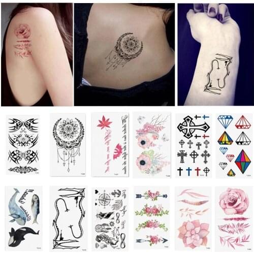 Cute Artificial Flowers Temporary Tattoos Tatoo Festival Body Jewelry Cheap Stuff Cool Things Makeup Fashion