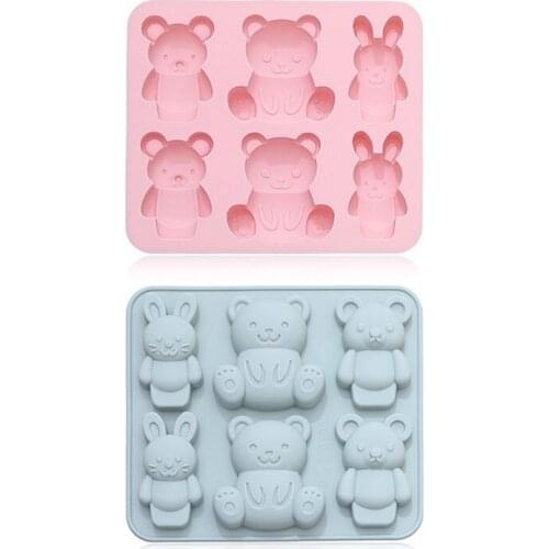 Cute Cartoon Bear/Rabbit Silicone Mold Chocolate Mold Baking Cake Decoration Accessories Moldes De Silicona Para Reposteria