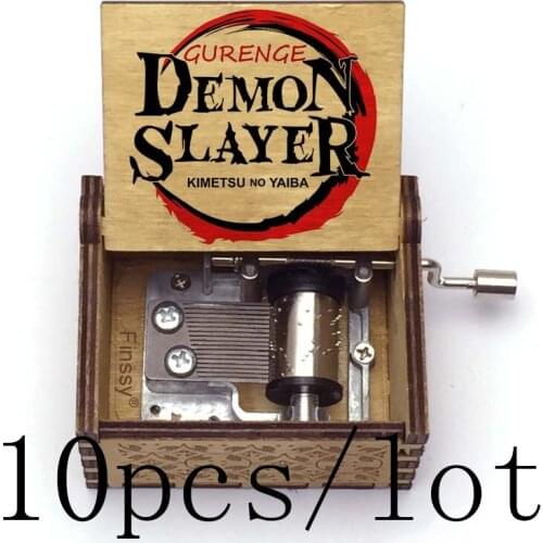 10pcs gurenge music box Demon Slayer:Kimetsu no Yaiba OP music Wooden Musical Box Hand ed anime cosplay fans Gift