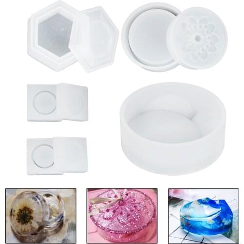 Set resin jewelry mold Jewelry Box Silicone Molds Sakura Hexagon Storage Box Resin Casting Molds For DIY Craft