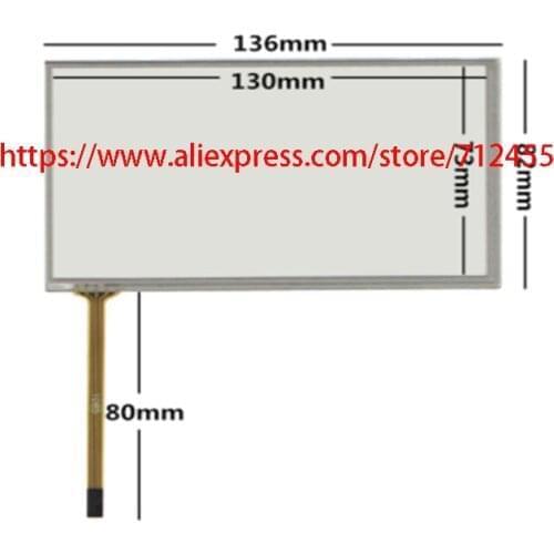 New 6 inch 4 lines touch screen 136*81 for Pioneer AVH-1400DVD Touch Pad Glass 136mm*81mm touch