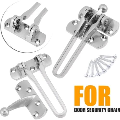 New Zinc Alloy Door Security Chain Tool Doors Windows Safety Hasp Lock Chain Hardware With Screws Fastens Lock