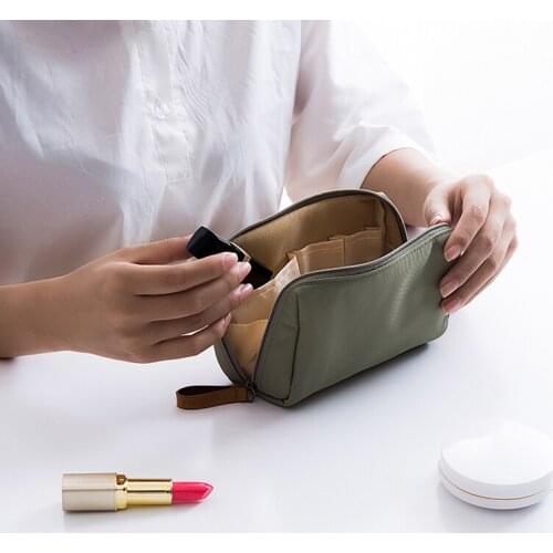 Solid Cosmetic Bag High Quality Women Makeup Bag Korean Style Pouch Toiletry Bag Waterproof Makeup Organizer Case