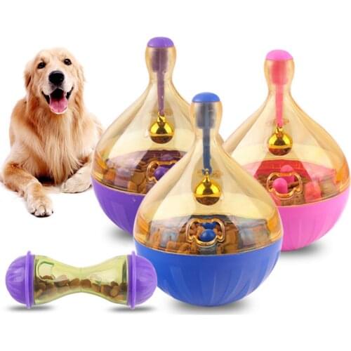 Pet Cat Fun Bowl Feeding Toys Dog Tumbler Feeder Puppy Kitten Shaking Leakage Food Ball Container Interactive Training Toys