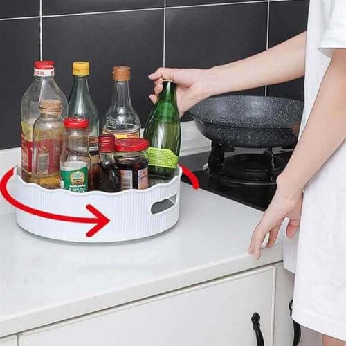 【Rotary Spice Box】 Kitchen Organizer container Shelf Home Storage Box Food Holders Container Plastic Rack Fridge Organization