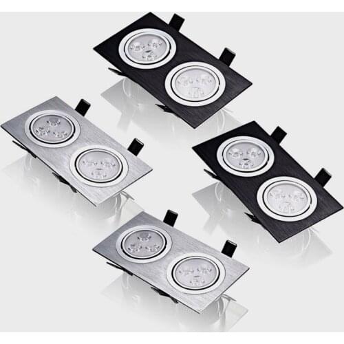 Dimmable Square LED Recessed Downlights COB LED Ceiling Lamp Spot Lights 9W/15W/18W/21W/30W/42W AC85~265V Double Head Room Lamps