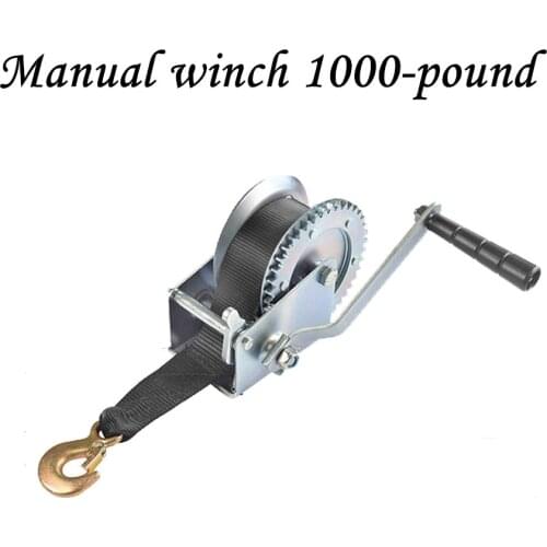 Manual winch 1000-pound nylon rope winch