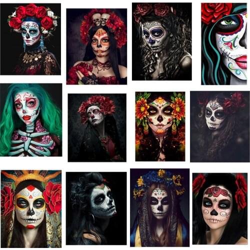 Punk Cool Skull Ghost Bride Patch Iron on Heat Transfer Printing Stickers for Clothes T-Shirt DIY Appliques Thermal Patches