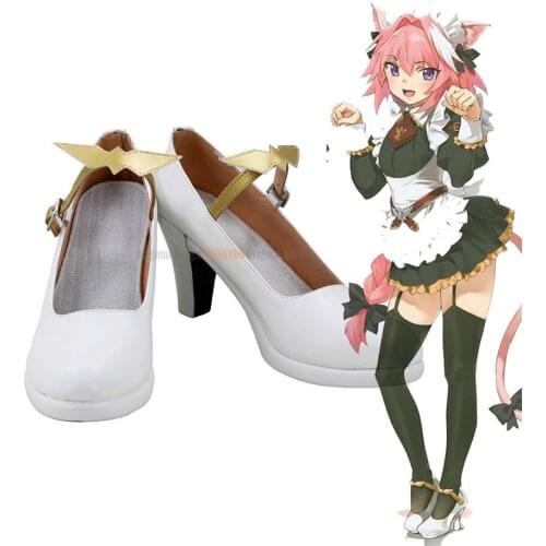 FGO Astolfo Shoes Cosplay Fate Grand Order Astolfo White High Heel Shoes Cosplay Boots Custom Made Unisex Any Size