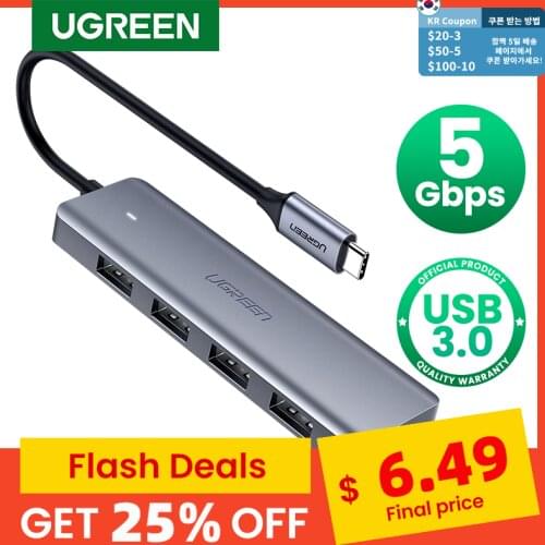 UGREEN USB C Hub 4 Ports USB Type C to USB 3.0 Hub Splitter Adapter for MacBook Pro iPad Pro Samsung Galaxy Note 10 S10 USB Hub
