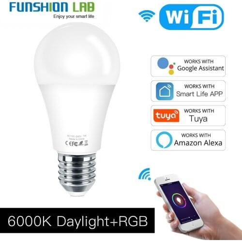 WiFi Smart LED Dimmable Lamp 7W,RGB ,Smart Life Tuya App Remote Control Work with Alexa Echo Google Home,E27