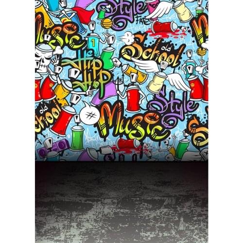 Photography Backdrops Graffiti Wall Floor Vinyl Photo Studio Backgrounds for Baby Children Portrait Photocall Photobooth