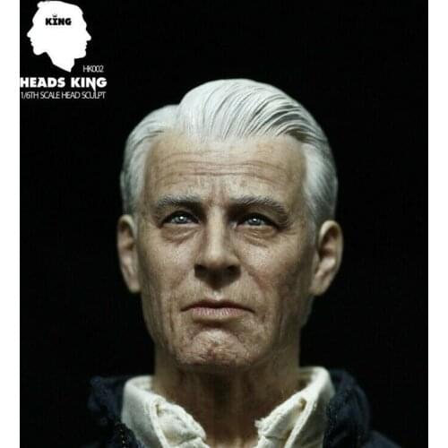 1/6 Scale HK002 The Old White Hair Captain Man Head Sculpt with Neck Fit 12" Male Action Figure Body Toys