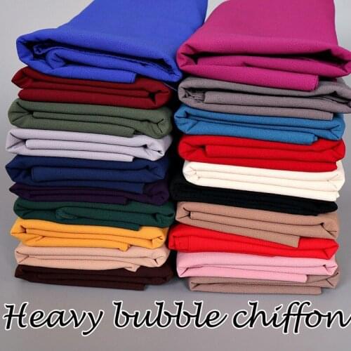 12 pieces/lot) 2017 High quality heavy bubble chiffon plain big thick muslim scarfs shawls,islamic hijab GYW22