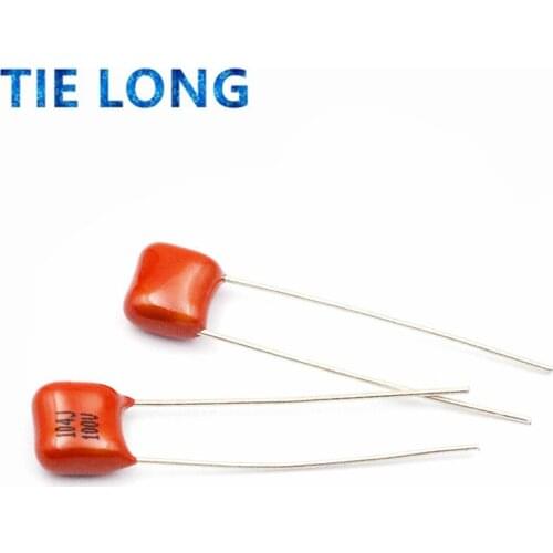 20PCS 100V104J Pitch 5mm 100NF 0.1UF 100V 104 CBB Polypropylene film capacitor