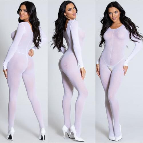 2018 white Transparent Body women sexy body stocking Costumes Open file Body Suit Body Stockings Sex Erotic Lingerie clothes