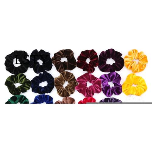 23Colors Korea Velvet Hair Scrunchie Elastic Hair Bands Solid Color Women Girls Headwear Ponytail Holder Hair Accessories