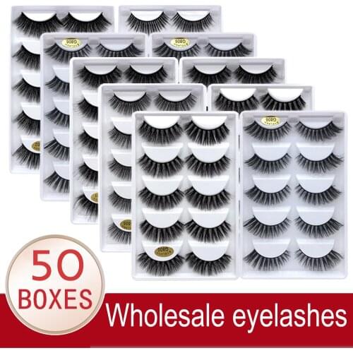 Wholesale Eyelashes 5/10/20/50 Box 5 Pairs 3D Mink Lashes Bulk Natural False Eyelashes Soft makeup Fake Lashes cilios g806 g800