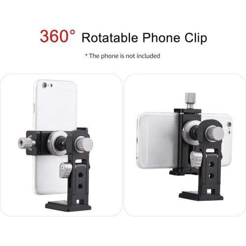 Ulanzi ST-14 Metal Smartphone Holder Phone Clamp Bracket 360 Rotatable with Cold Shoe for Smartphones Vlog Expansion Accessories
