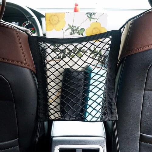 Car Organizer Seat Back Storage Bag Strong Elastic Mesh Net Bag Between Car Seat Bags Luggage Holder Pocket Organizer 30*23cm