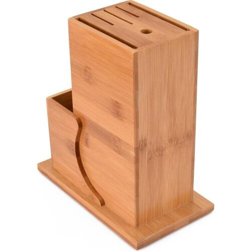 Bamboo Wood Kitchen Knives Holder Rack Kitchen Utensil Cookware Storage Holder Block Rack Organizer Durable Kitchen Tools