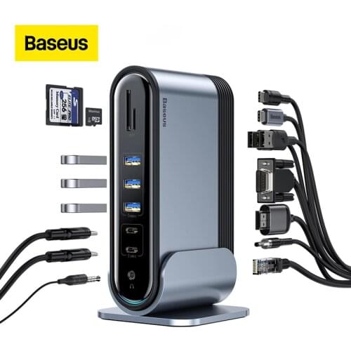 Baseus USB Type C HUB Multi-function Adaptor USB C Hub Docking Station for Macbook Pro USB 3.0 HUB Splitter Computer Accessories