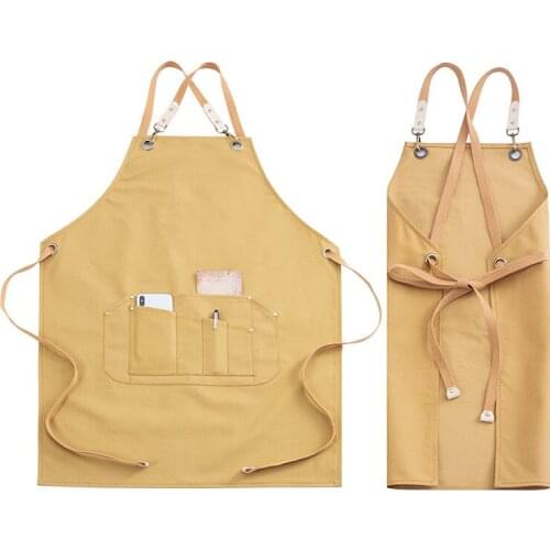 Canvas Anti-contamina Size-sleeveless Apron Korean Version of Simple Kitchen Supplies Household Products Art Students Overalls