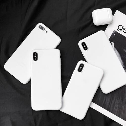 Porcelain White Matte Phone Case For iphone XS Max XR X 8 7 6S 6 Plus SE 2020 11 12 pro max Silicone Case white Color Soft Cover