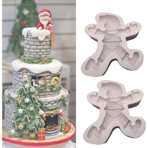 Santa Cookie Moulds Fondant Cakes Decor Tools Silicone Mold Sugarcraft Chocolate Baking Tools For Cakes Gumpaste Form