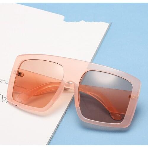 Gradient Custom Logo PC Square Shields Big Frame Face Shield Sunglasses Oversized