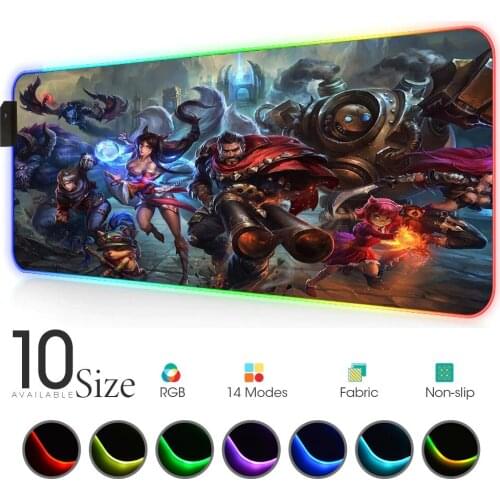 League of legends RGB Mouse Pad Large Gaming Accessories desk pad LED MousePad XXL with Backlit mouse for pc Rubber mat Pc gamer