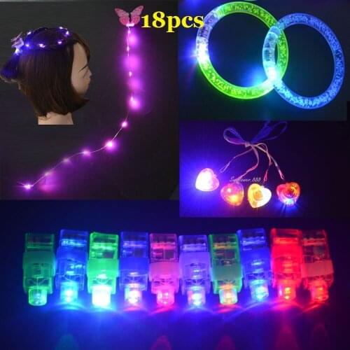 LED Light Up Toys Party Favors Glow in the Dark Glow Bracelet Led Hair Styling Tools Braider Finger Lights Cat Headband
