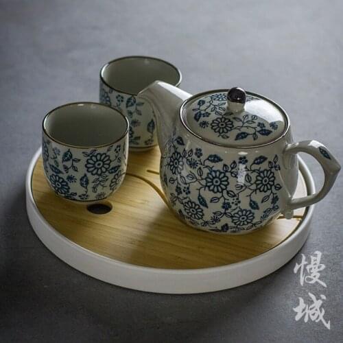 China Jingdezhen blue and white porcelain Kung Fu tea pot teapot c antique ceramic handmade teaware kettle vintage tea set cups