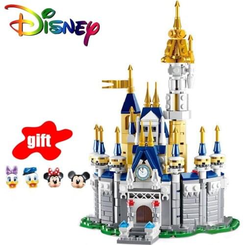 Disney Castle Palace Building Blocks Mickey Minnie Mouse Duck Donald Duck Graphic Compatible Model Brick Toys Birthday Gift