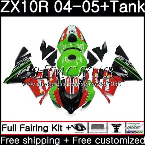 Body +Tank For KAWASAKI NINJA Hot red green ZX1000 C ZX 10 R ZX-10R 2004 2005 60HC.20 ZX1000C ZX10R 04 05 ZX 10R 04 05 Fairings