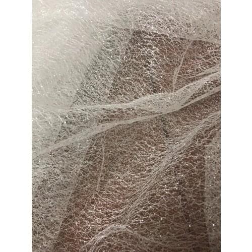 Beautiful Glued glitter Tulle Lace Fabric SYJ-101917 Latest French Nigerian For Women fashion dress