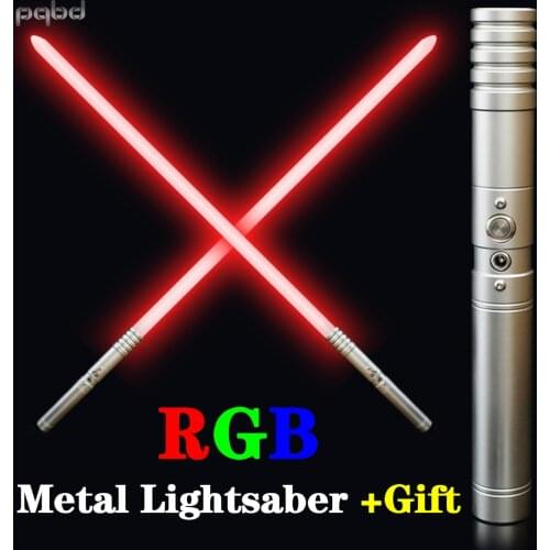 Pqbd Metal Handle Color Changing Light Saber RGB Heavy Dueling Sound Force FX FOC Blaster Laser Sword Cosplay Luminous Toy Gift