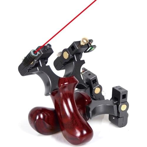 Laser Aiming Slingshot Resin Catapult with Flat Rubber Band High Precision Shooting Outdoor Hunting Sling Shot