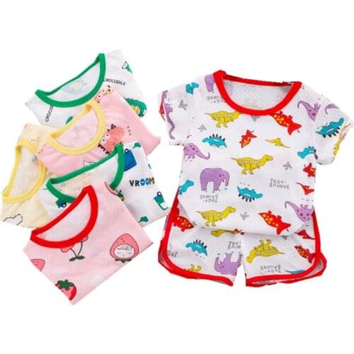 Summer Kids Home pyjamas Children Clothing Sets Newborn Clothes Pajamas For Baby Boys Girls sleepwear Toddler short sleeve Suit